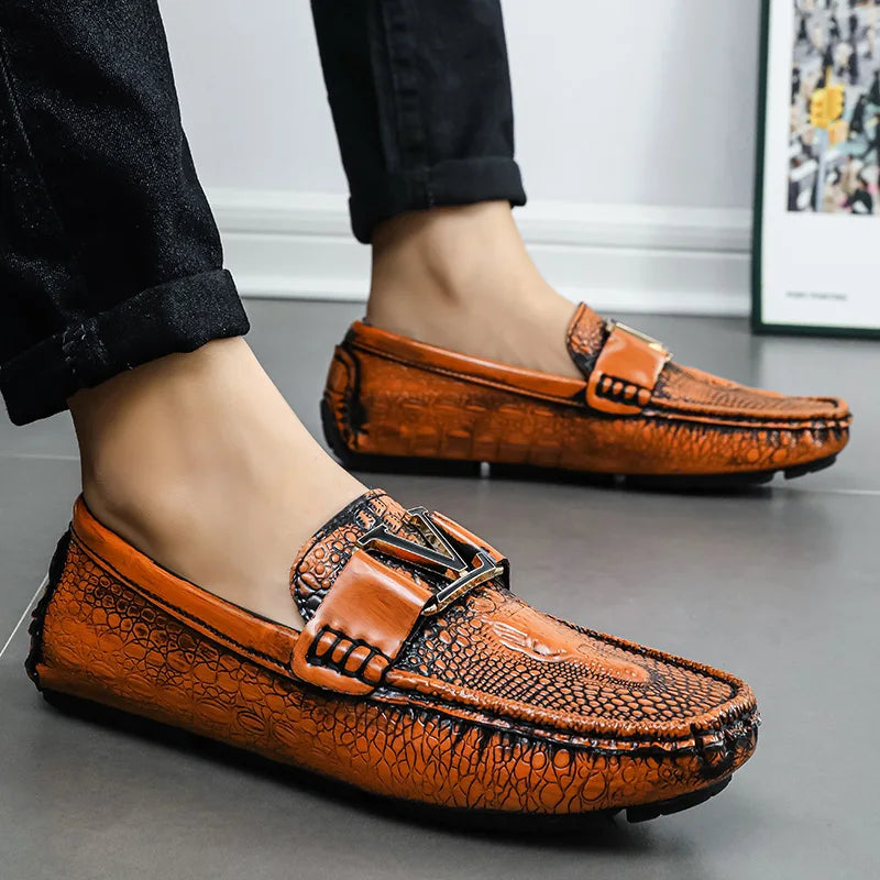 Venezia Croc Leather Loafer