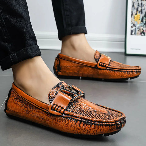 Venezia Croc Leather Loafer