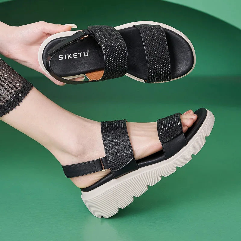 Portofino Crystal Wedge Sandal