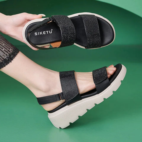 Portofino Crystal Wedge Sandal