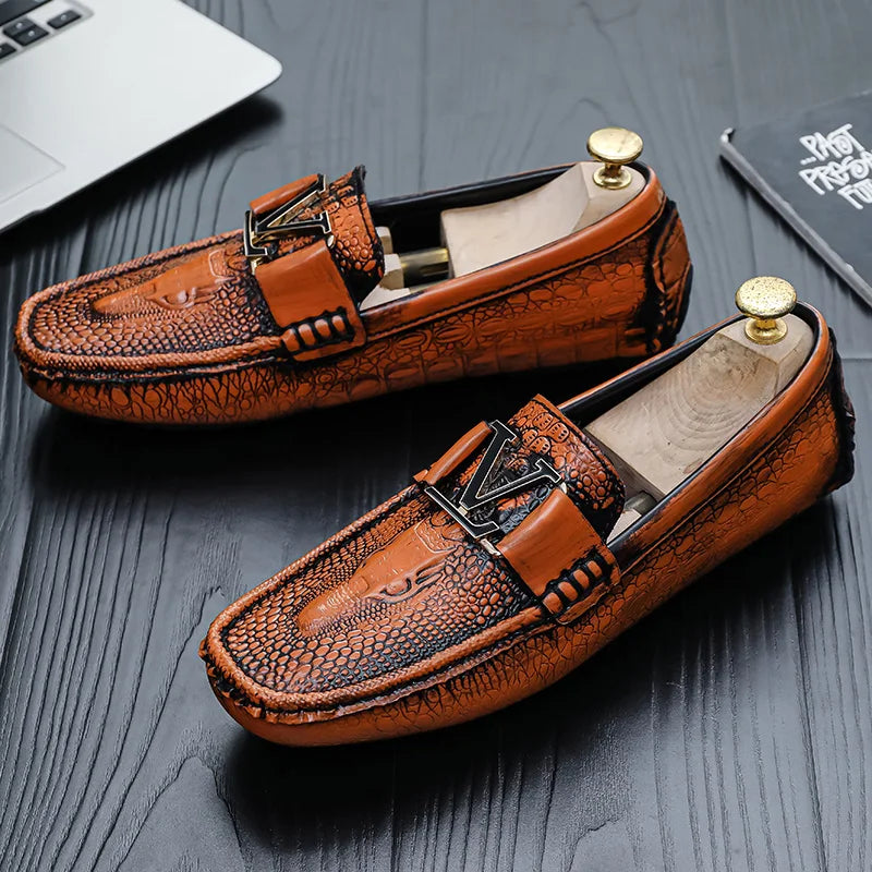 Venezia Croc Leather Loafer
