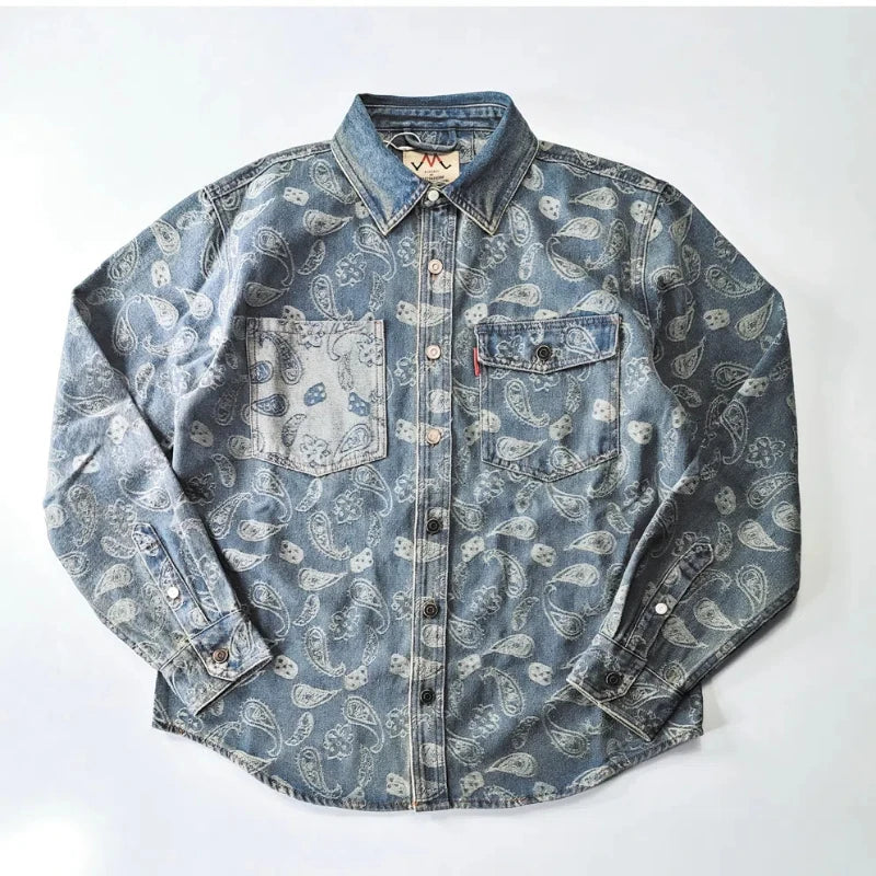 Indigo Paisley Denim Shirt