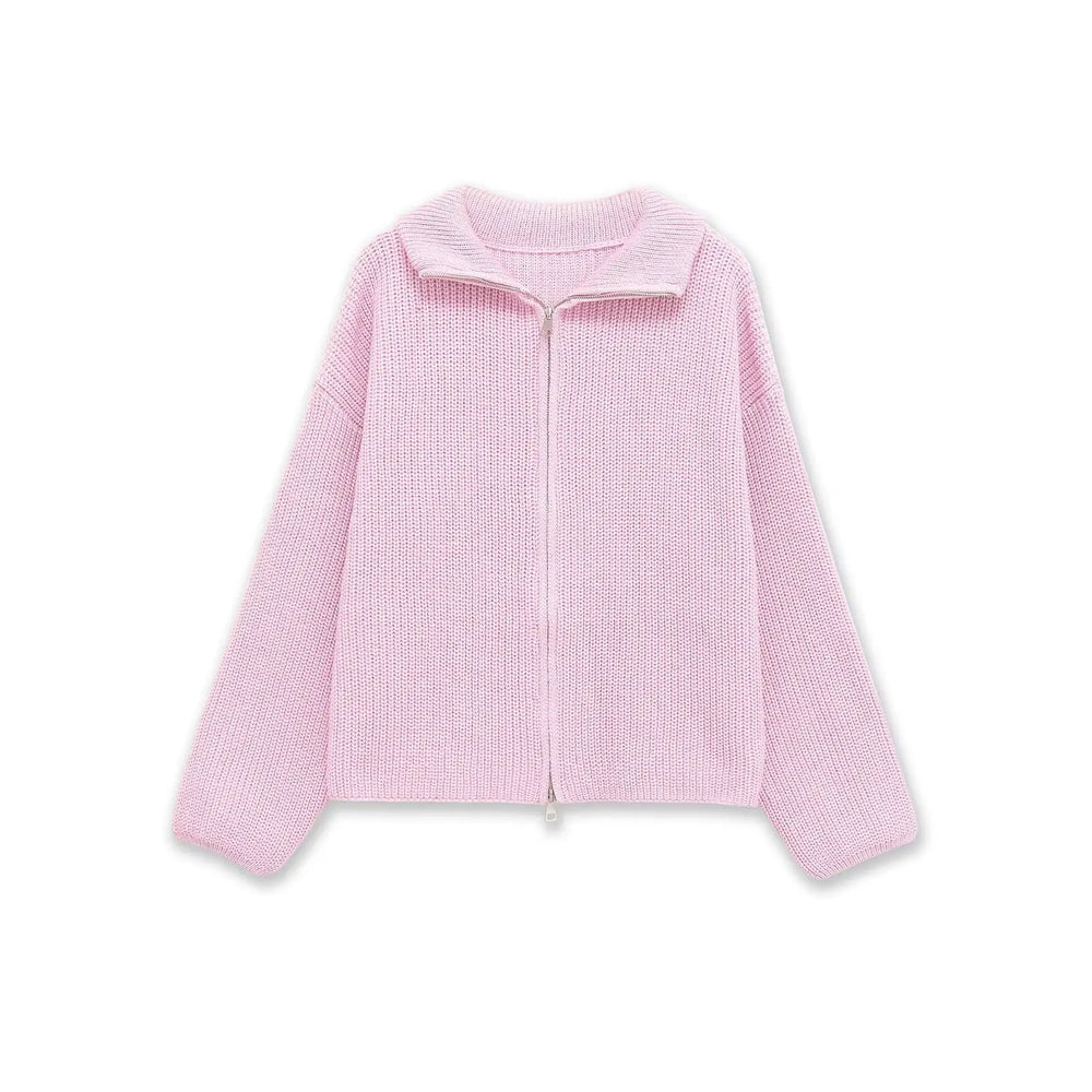 Lucca High Collar Zip Cardigan