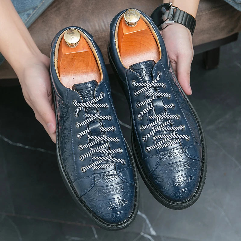 Lucca Embossed Lace-Up Shoes