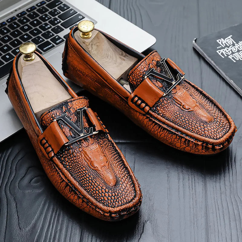 Venezia Croc Leather Loafer