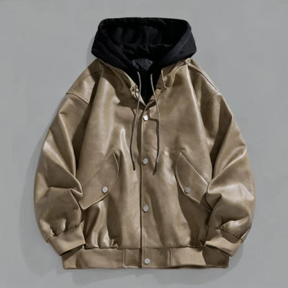 Valdez Hooded Leather Bomber
