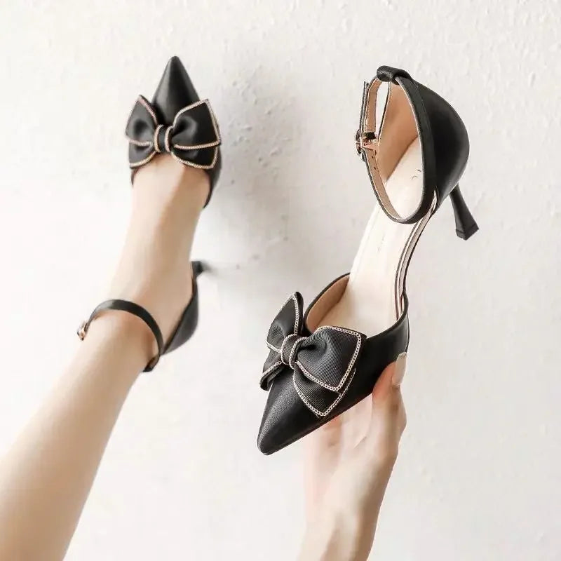 Elara Satin Bow Heels