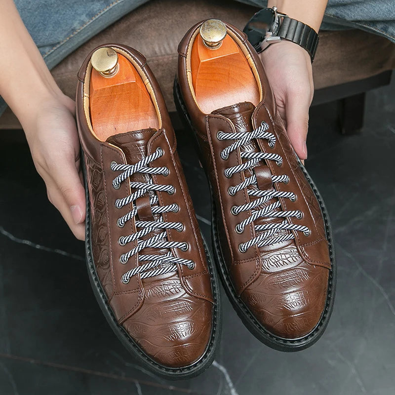Lucca Embossed Lace-Up Shoes