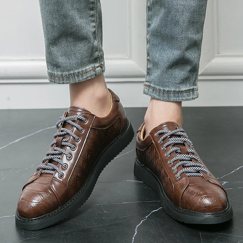 Lucca Embossed Lace-Up Shoes