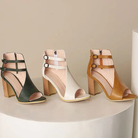 Cambriva Double Strap Block Heel Sandals