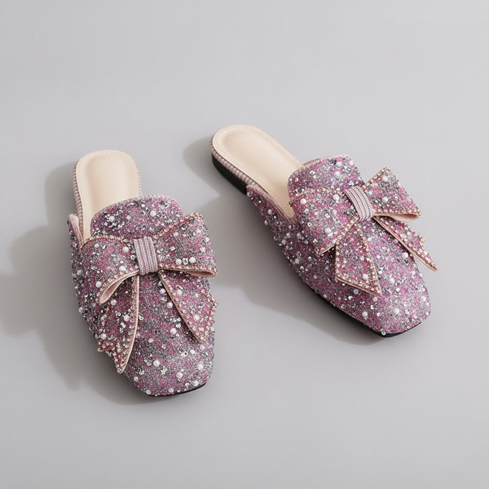 Solene Pearl Bow Mule