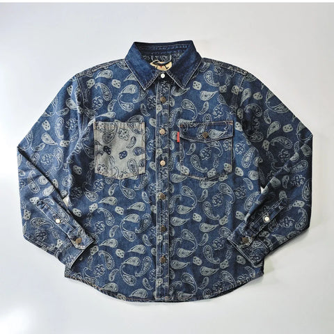 Indigo Paisley Denim Shirt