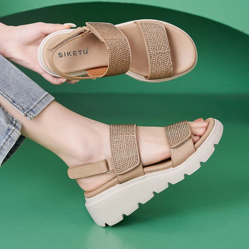 Portofino Crystal Wedge Sandal