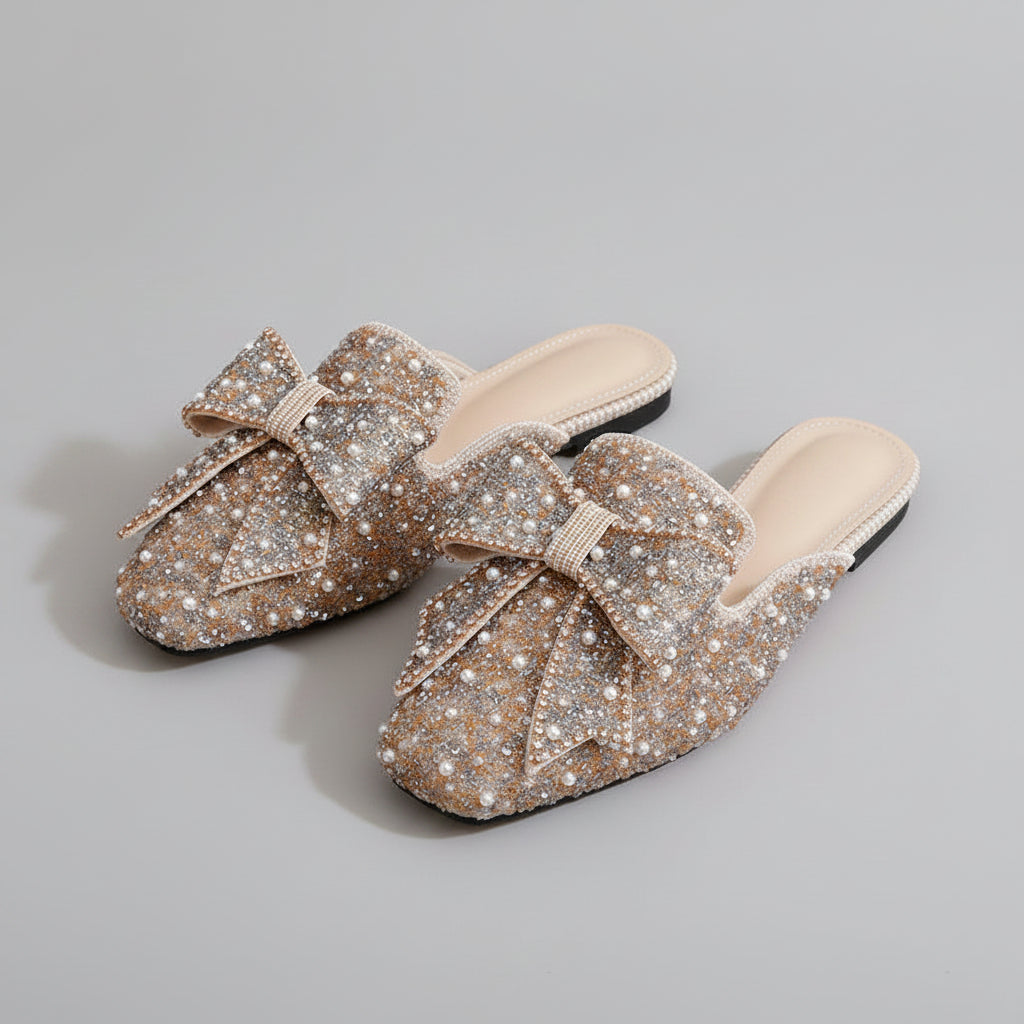Solene Pearl Bow Mule