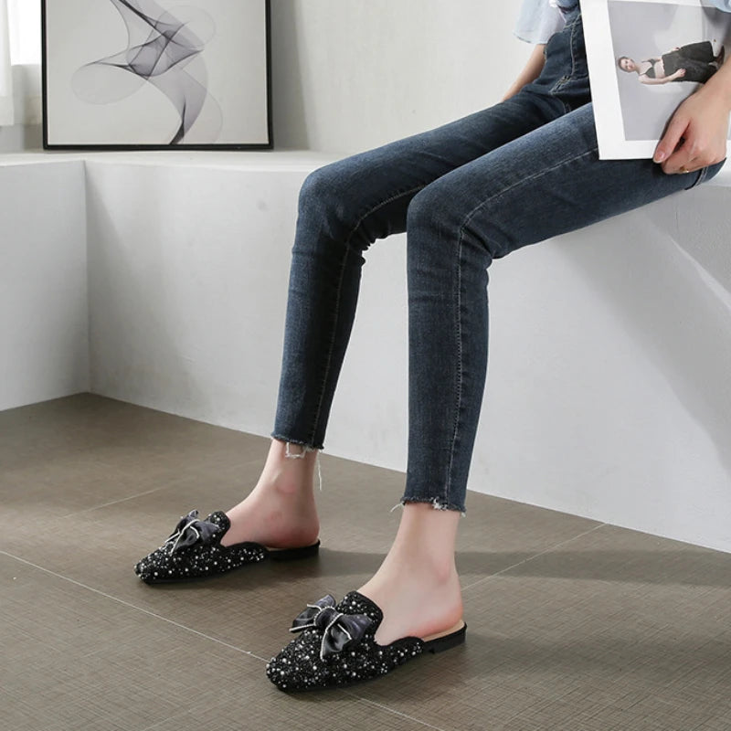 Solene Pearl Bow Mule