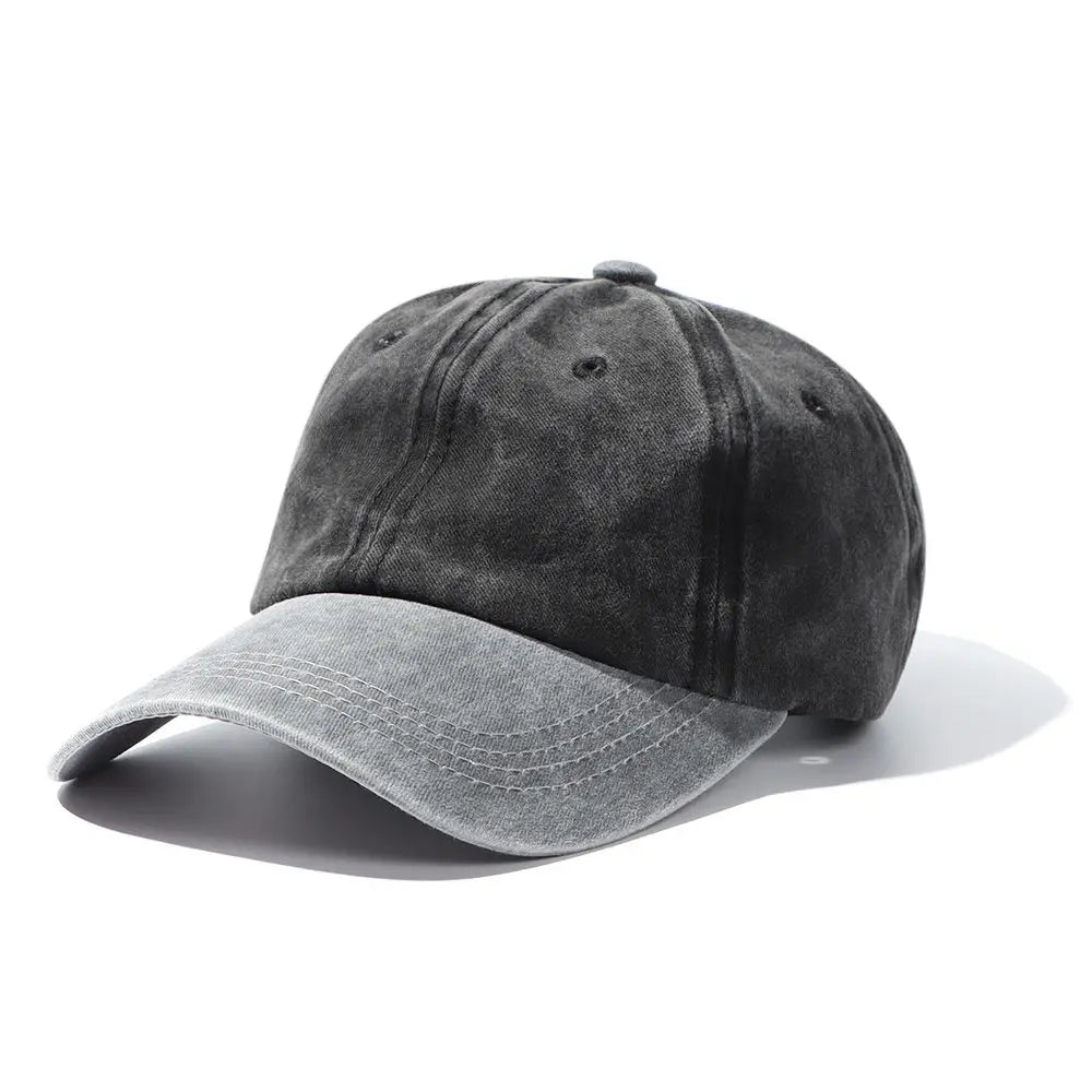 Camden Washed Denim Baseball Cap in Onyx