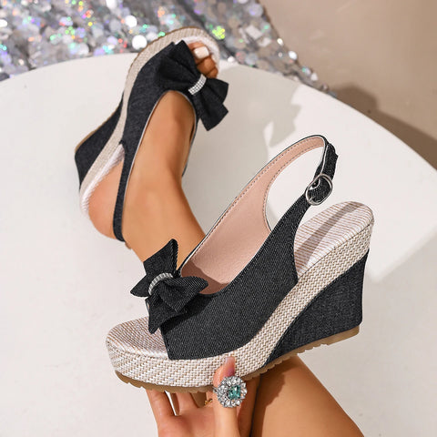 Quincy Bow Wedge Sandal