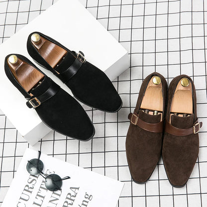 Belfort Suede Buckle Loafers