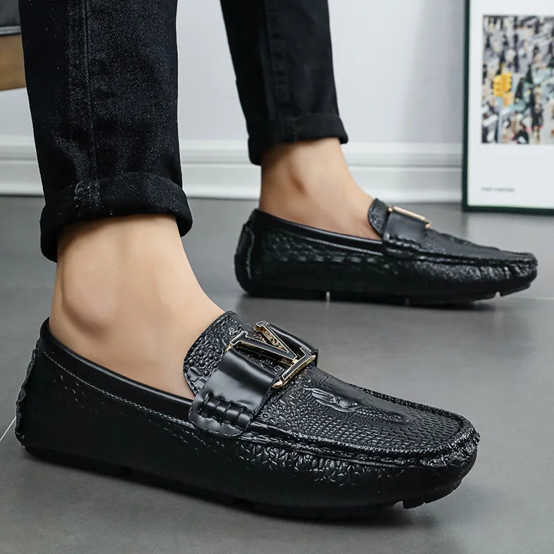 Venezia Croc Leather Loafer