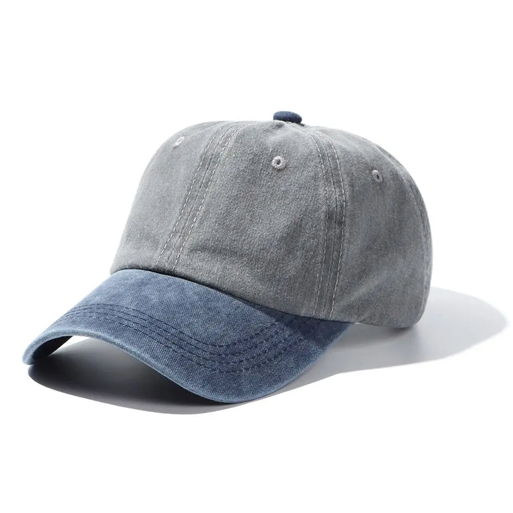 Camden Washed Denim Baseball Cap in Smoke