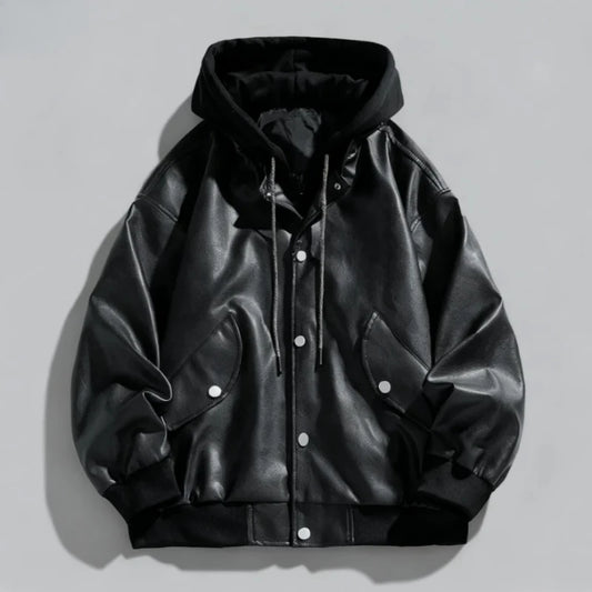 Valdez Hooded Leather Bomber