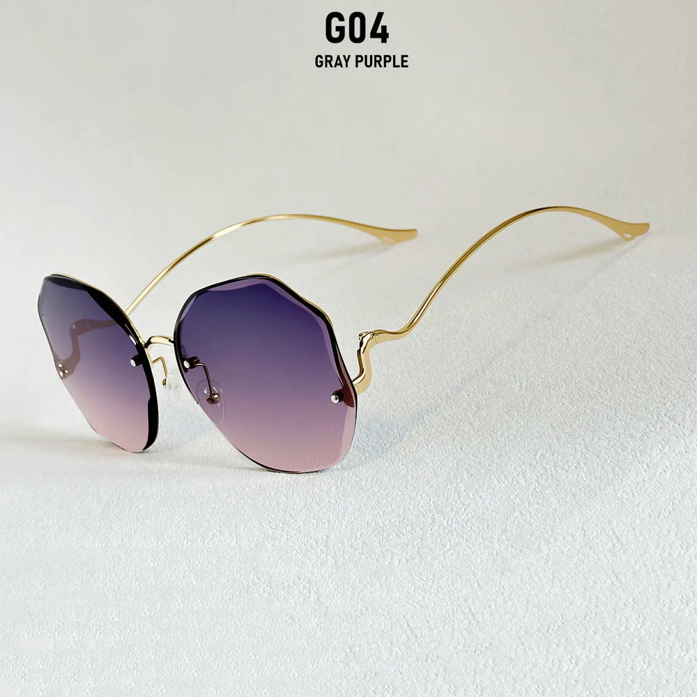 Lyra Rimless Oval Sunglasses