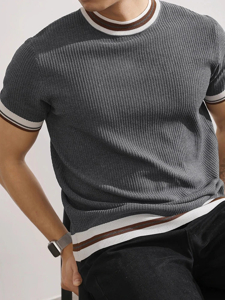 Arezzo Contrast Rib Knit Tee