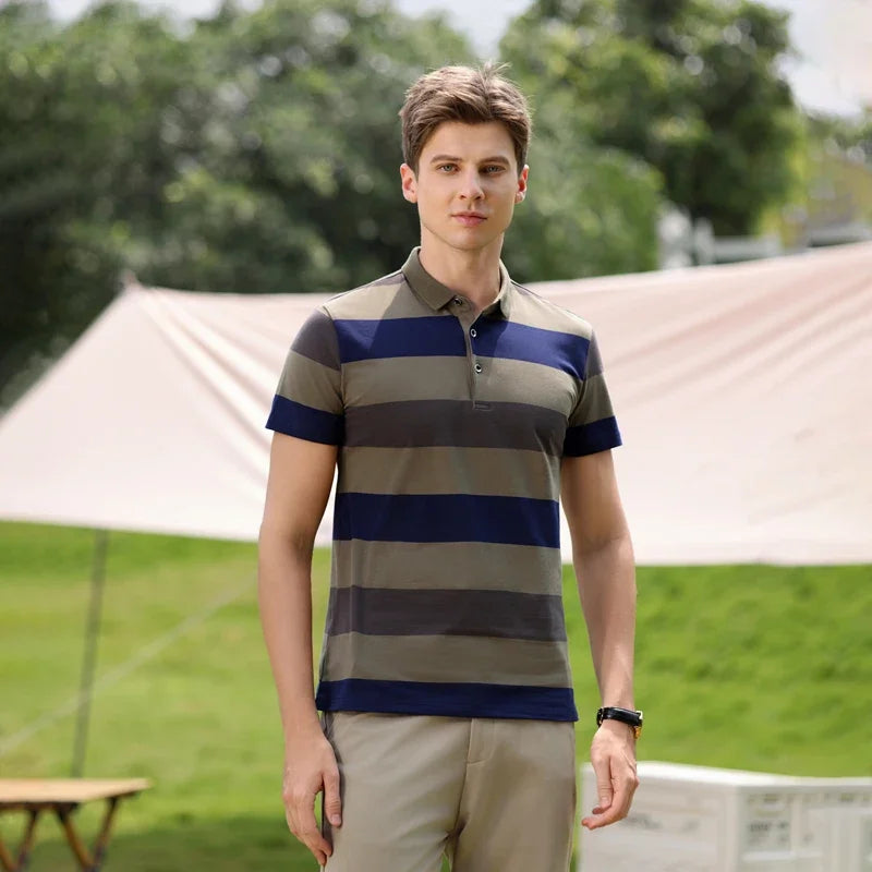 Padova Stripe Cotton Polo