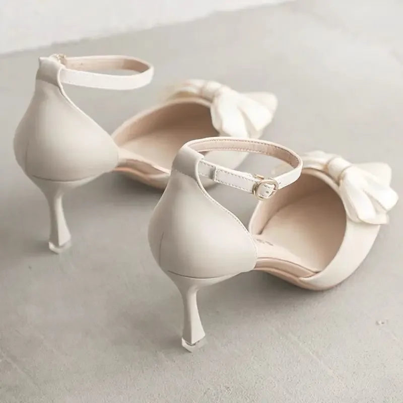 Elara Satin Bow Heels