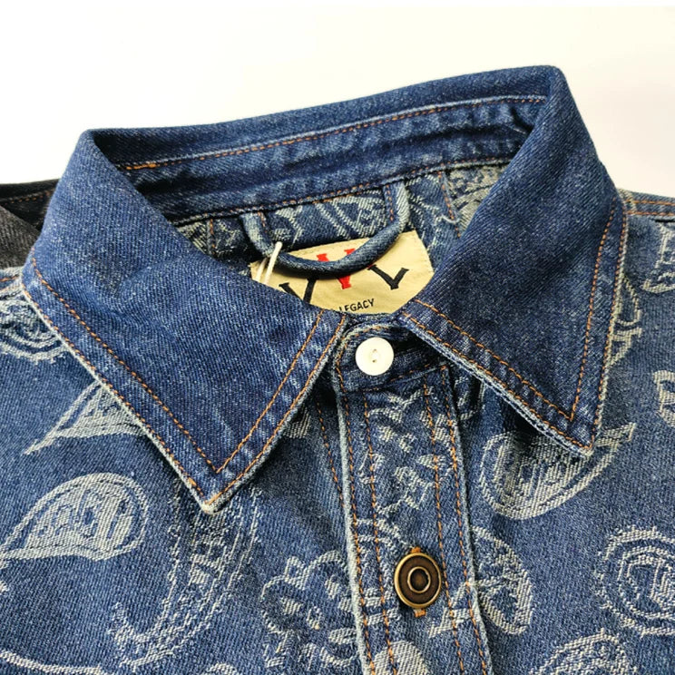 Indigo Paisley Denim Shirt