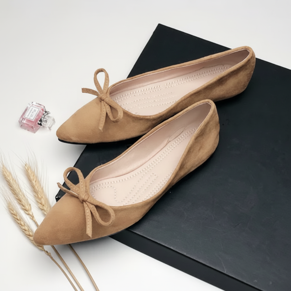 Maren Suede Bow Pointed Flat