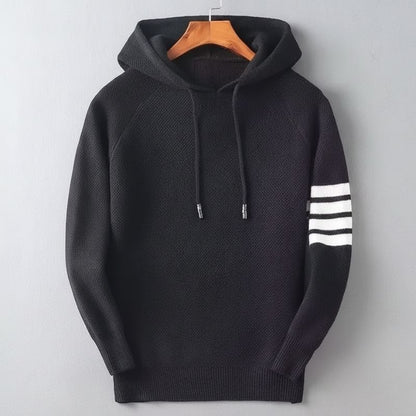 Marqeville Striped Knit Hoodie