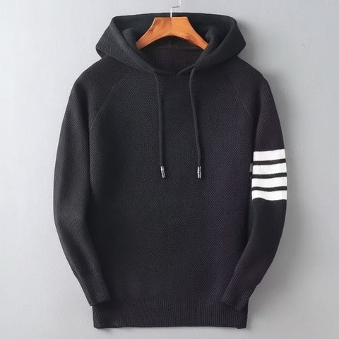 Marqeville Striped Knit Hoodie