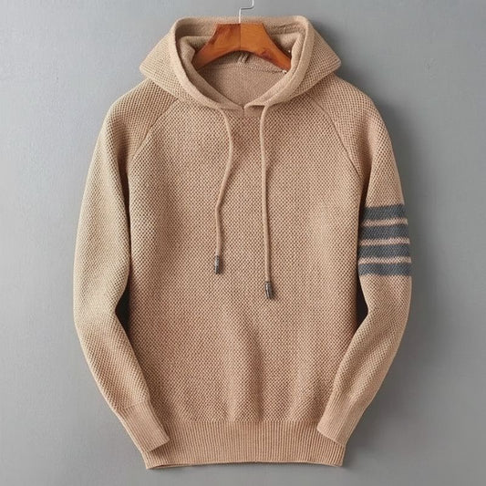 Marqeville Striped Knit Hoodie