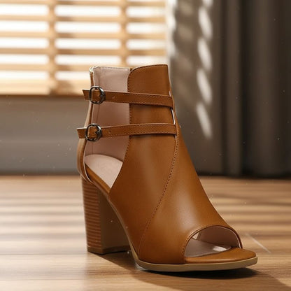 Cambriva Double Strap Block Heel Sandals