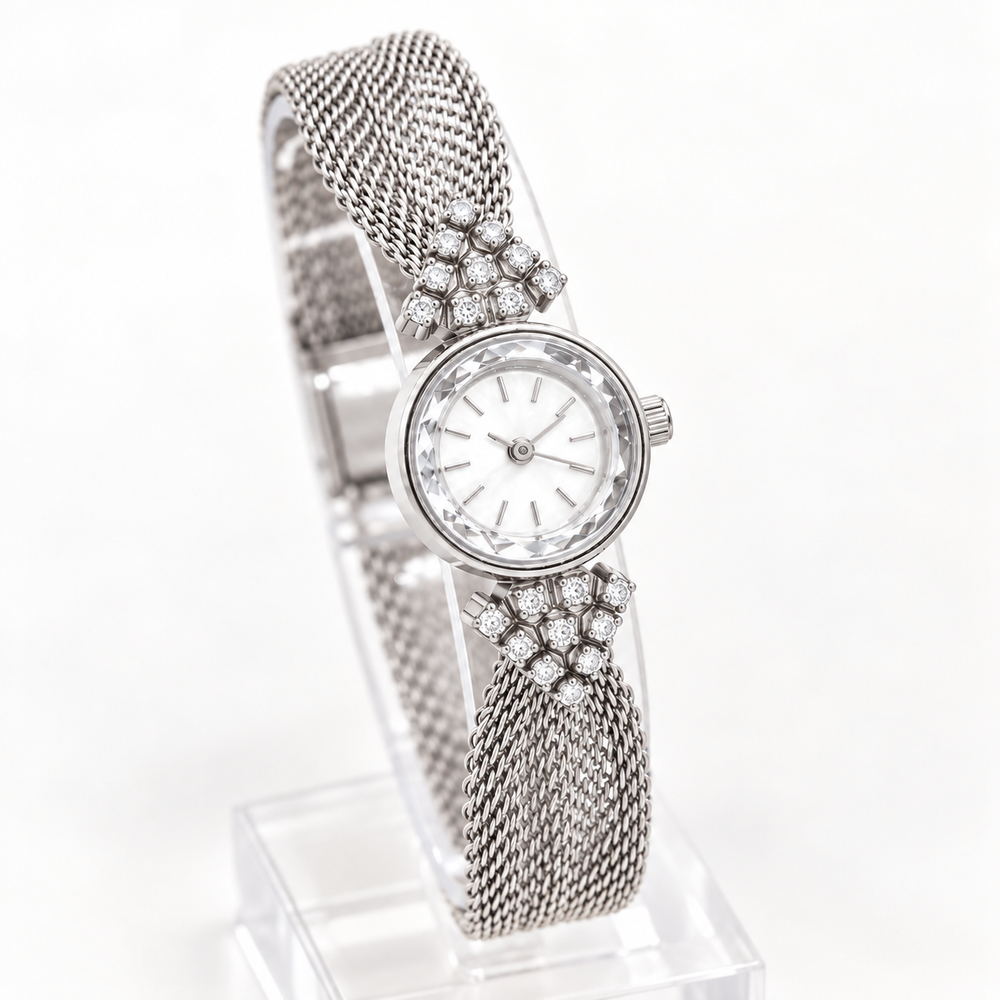 Bellagio Mesh Bracelet Watch in silver tone