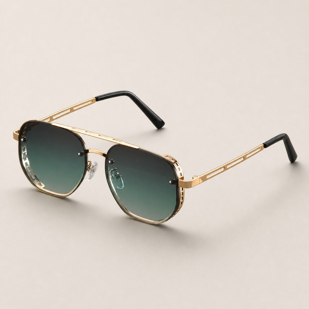 Panaca Geometric Double-Bridge Sunglasses