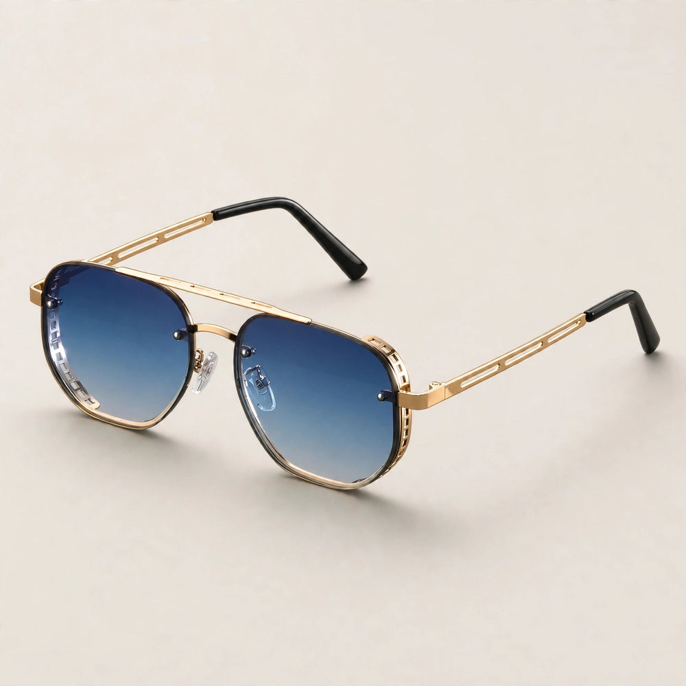 Panaca Geometric Double-Bridge Sunglasses