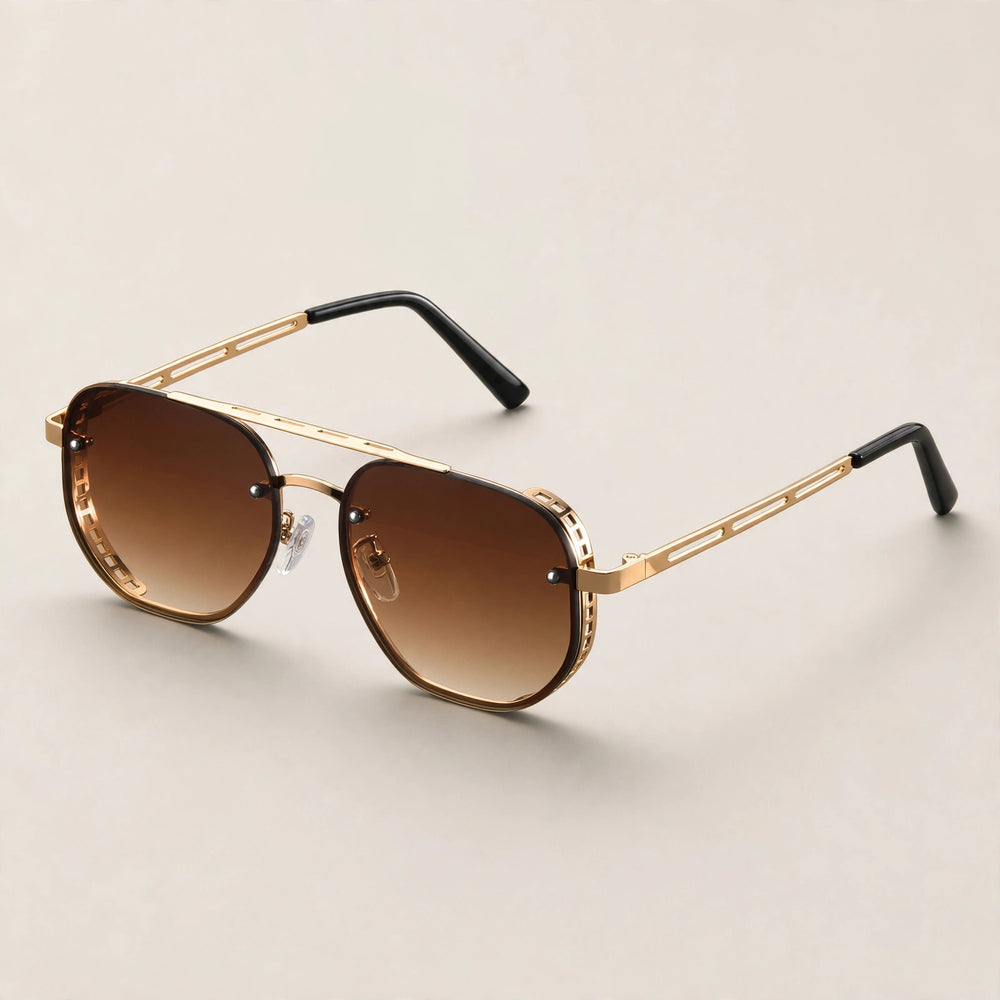Panaca Geometric Double-Bridge Sunglasses