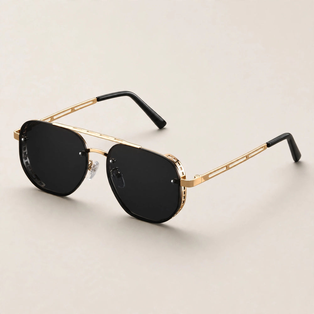 Panaca Geometric Double-Bridge Sunglasses