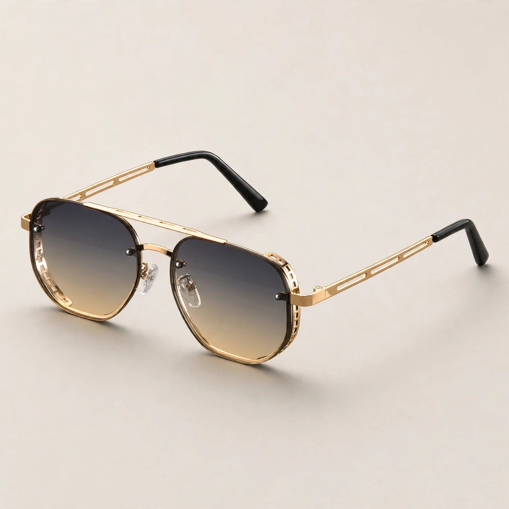 Panaca Geometric Double-Bridge Sunglasses