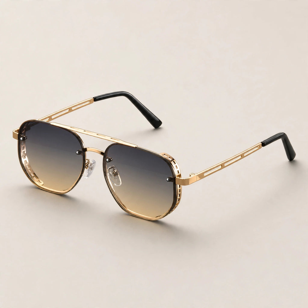 Panaca Geometric Double-Bridge Sunglasses