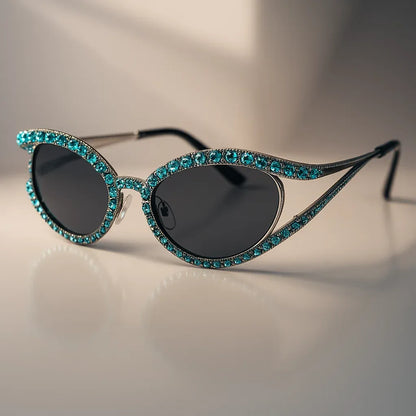 Crystal Cat Eye Sunglasses