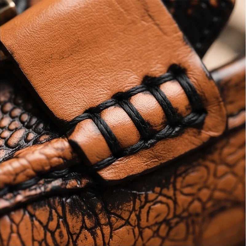 Venezia Croc Leather Loafer