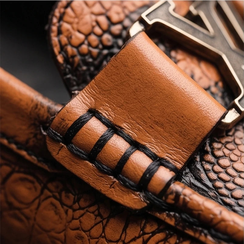 Venezia Croc Leather Loafer