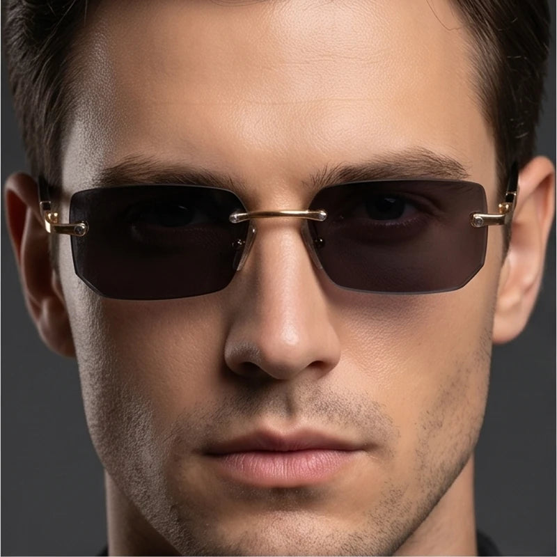 Sierra Rimless Rectangle Sunglasses