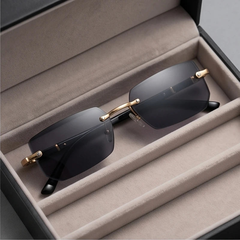 Sierra Rimless Rectangle Sunglasses