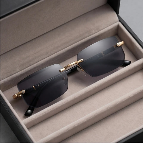Sierra Rimless Rectangle Sunglasses