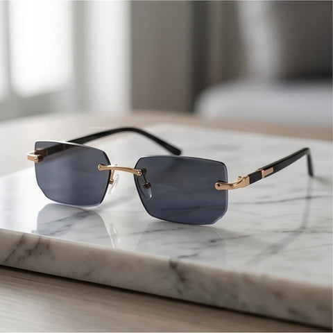 Sierra Rimless Rectangle Sunglasses