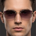 Sierra Rimless Rectangle Sunglasses